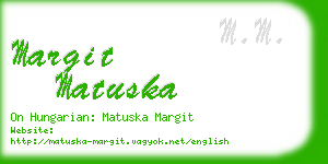 margit matuska business card